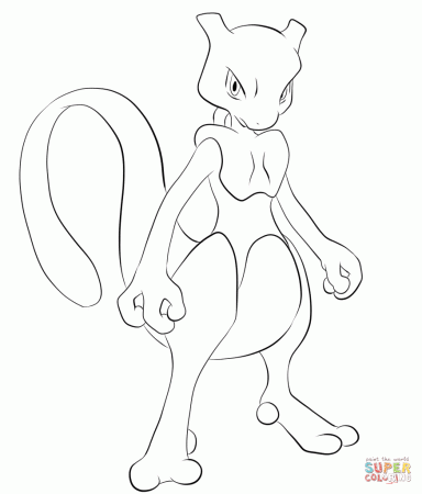 Mewtwo coloring page | Free Printable Coloring Pages