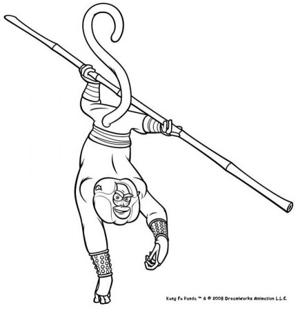 KUNG FU PANDA coloring pages - Master monkey ready to fight