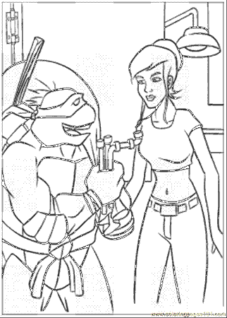 April And Ninja Turtles Coloring Pages - Coloring Pages For All Ages