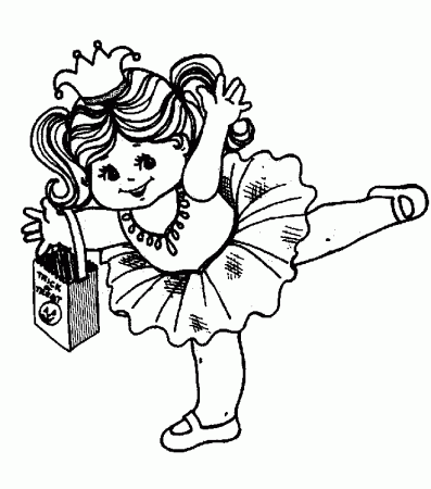 Coloring & Activity Pages: Ballerina Trick-or-Treater Coloring Page