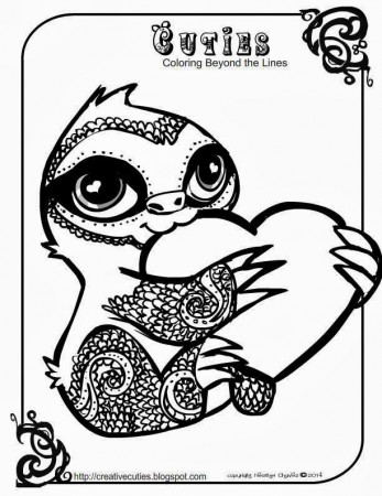 Creative Cuties: Baby Sloth coloring page