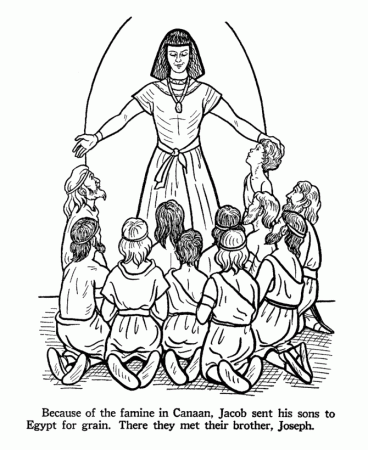 Joseph gives his brothers grain - Old Testament Coloring Pages |  Bible-Printables
