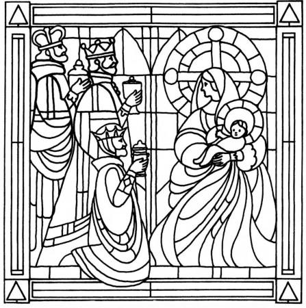 Stained Glass Windows - Coloring Pages for Kids and for Adults