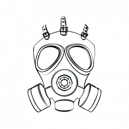 Premium Vector | Mask with respirator gas mask in postapocaly style icon  protection against chemicals sand and dust