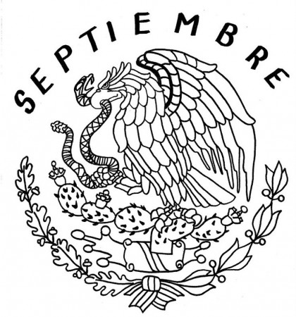Mexico's Shield | Coloring Pages | Coloring pages, Flag drawing, Mexican  flag drawing