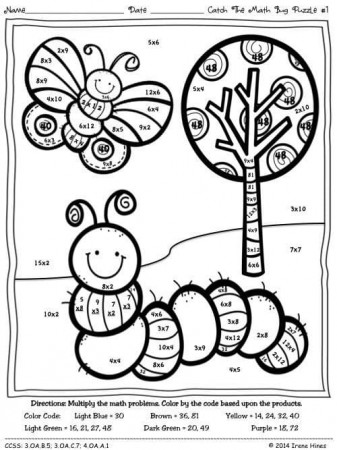Bug Multiplication Color by Number Coloring Page - Free Printable Coloring  Pages for Kids