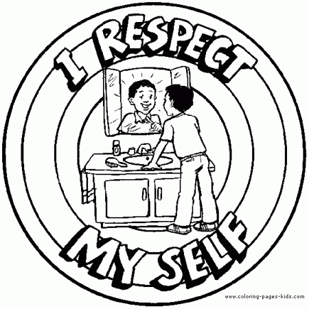 I respect myself color page Morale Lesson color page, education school coloring  pages, color … | Character education, Coloring pages for kids, School coloring  pages