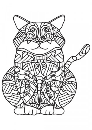 Coloring Page fat cat - free printable coloring pages - Img 31412