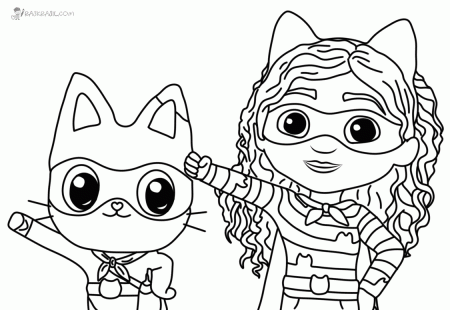 Gabby with Pandy Paws Coloring Pages - Gabby's Dollhouse Coloring Pages - Coloring  Pages For Kids And Adults