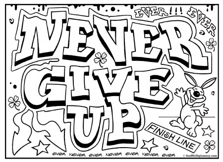 Never Give Up Coloring Page - Free Printable Coloring Pages for Kids