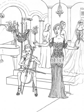 W2431 Opera singer Drawing | Mandala coloring pages, Drawings ...