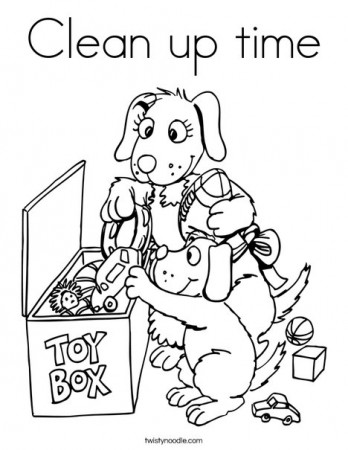 Clean up time Coloring Page - Twisty Noodle