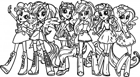 My Little Pony Girls Coloring Page | My little pony coloring, My ...