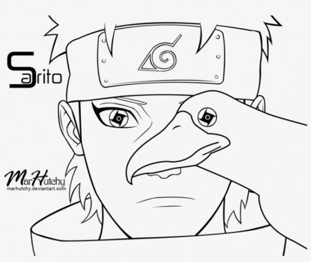 Shisui Uchiha With Crow Lineart By Marhutchy On Deviantart - Shisui Uchiha Coloring  Page - 900x675 PNG Download - PNGkit
