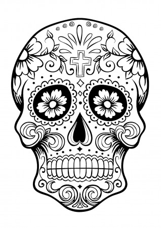 Coloring Pages : Coloring Skull For Adults El Dia Los Sea Muertos ...