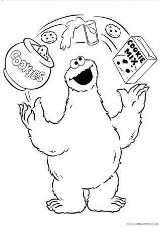 cookie monster coloring pages milk and cookie mix Coloring4free -  Coloring4Free.com