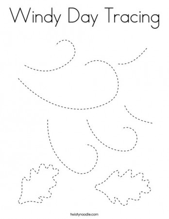 Windy Day Tracing Coloring Page - Twisty Noodle