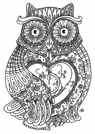Top 12 Tremendous Coloring Pages Owl For Adults Free Detailed ...