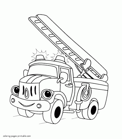 Fire truck printable coloring pages || COLORING-PAGES-PRINTABLE.COM