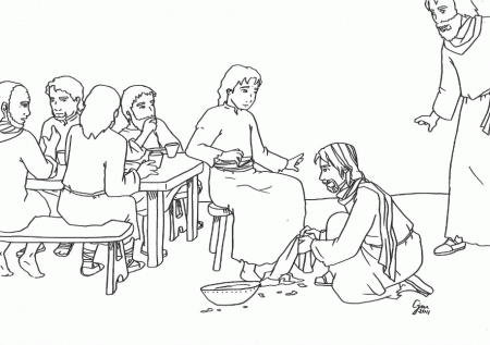 jesus washes the disciples feet coloring page - High Quality ...