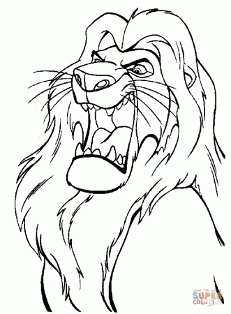Mufasa is angry coloring page | Free Printable Coloring Pages