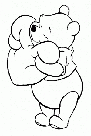 10 Pics of A Bear Holding Heart Coloring Page - Bear with Heart ...