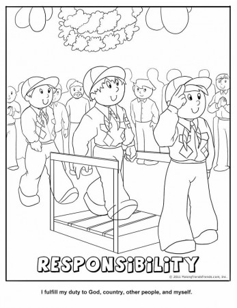 Amazing of Gallery Of Cub Scout Coloring Page Core Value #2531