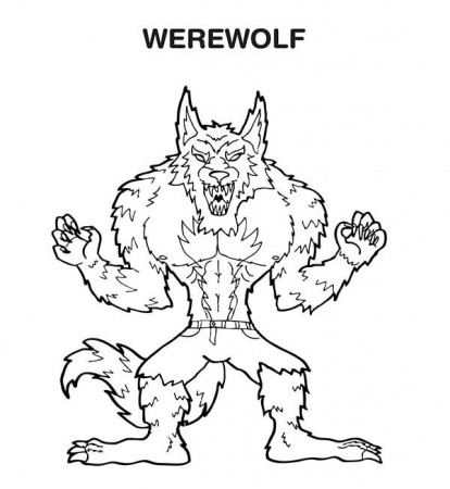 Scary Werewolf Coloring Page