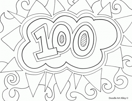 100Th Day - Coloring Pages for Kids and for Adults