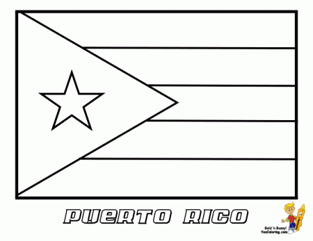 Puerto Rico Flag Coloring Page