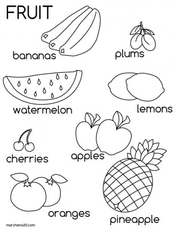 Fruit colouring page | Education | Fruit coloring pages ...
