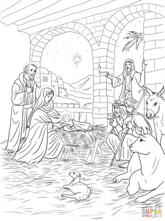 Best Coloring : Shepherds Come To See Baby Jesus Page Pages ...