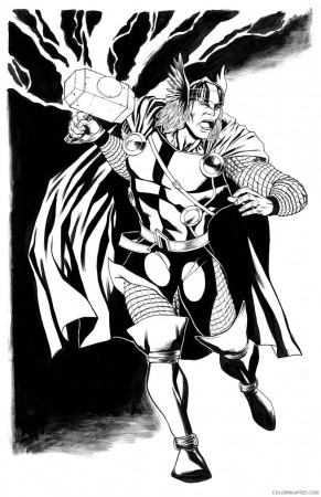 thor coloring pages lightning hammer Coloring4free - Coloring4Free.com