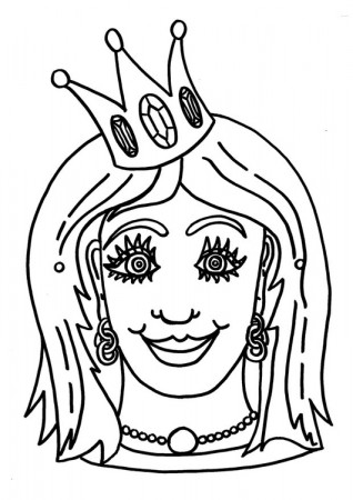 Coloring Page Princess mask - free printable coloring pages