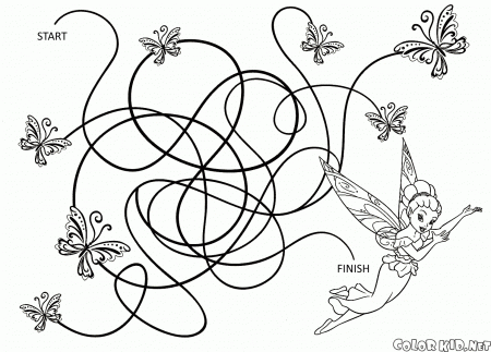 Coloring page - Tinker Bell and labyrinth