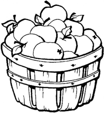 Apple Basket Coloring Pages | Apple coloring pages, Fall coloring pages,  Fruit coloring pages