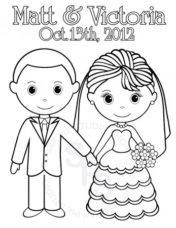 Bride And Groom Coloring Pages Printable: Bride and Groom Coloring ...