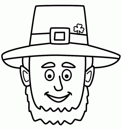 Leprechaun Face - Coloring Page (St. Patrick's Day)