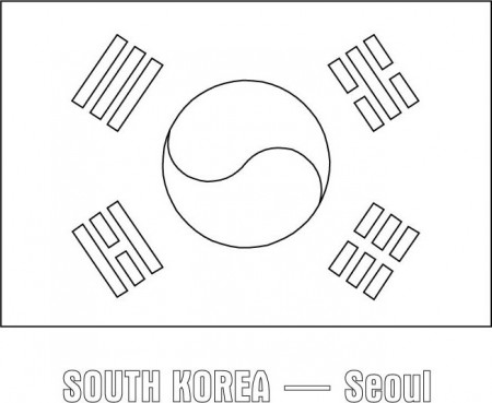 South Korea flag coloring | Download Free South Korea flag coloring for  kids | Best Coloring Pages
