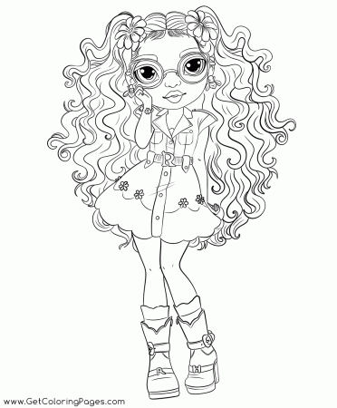 Rainbow High Delilah Fields Coloring Pages Girl in Glasses - Get Coloring  Pages