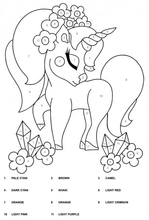 Wonderful Unicorn Color By Number Coloring Page - Free Printable Coloring  Pages for Kids