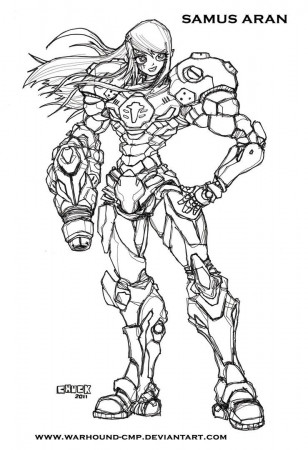 Samus Aran - Coloring Pages for Kids and for Adults