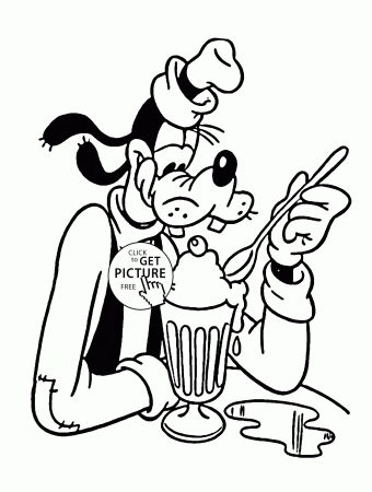 Funny Goofy cartoon coloring page for kids, disney coloring pages ...