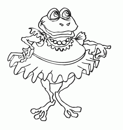 Frog Coloring Page | A Frog Wearing a Tutu