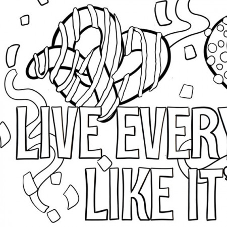 Coloring Page Live Everyday Like Its Pretzel Day Office | Etsy