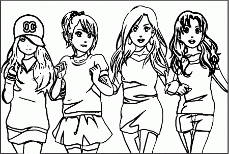 4 best friends coloring pages - Clip Art Library