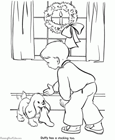 Christmas coloring pages - Stockings for the pets!