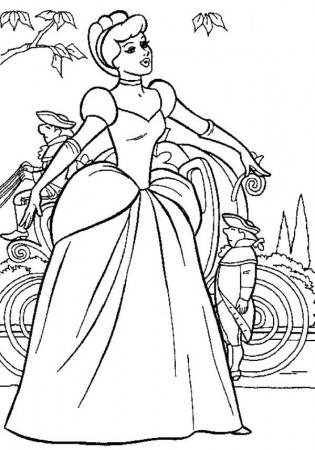 Princess Singing at the Flower Garden in Princesses Coloring Pages ...