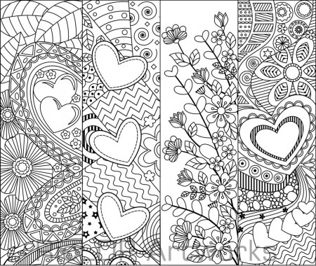 Set of 8 Coloring Bookmarks with Hearts Art Doodles for | Etsy | Coloring  bookmarks, Coloring pages, Bookmarks printable