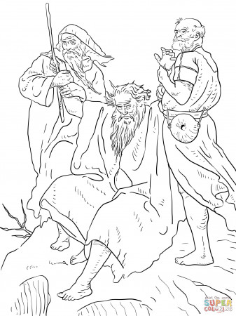 free coloring page of Aaron helps Moses Exodus - Google Search ...